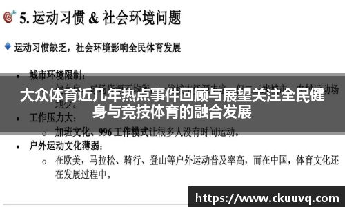 大众体育近几年热点事件回顾与展望关注全民健身与竞技体育的融合发展